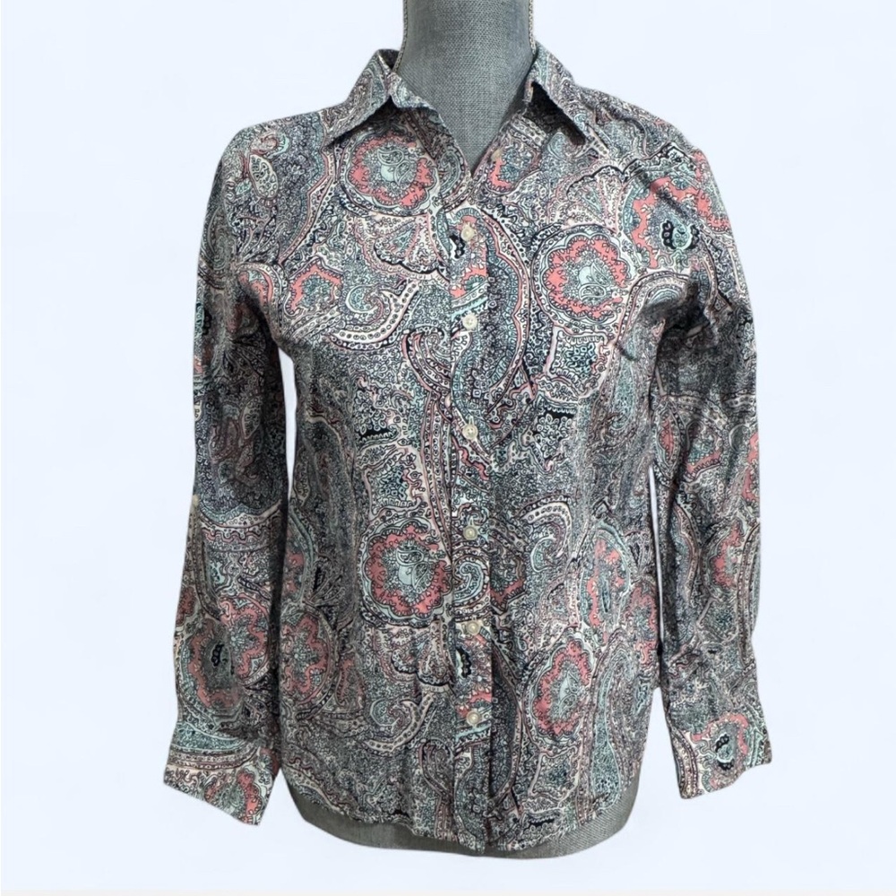 Talbots Multicolor Paisley Blouse‎